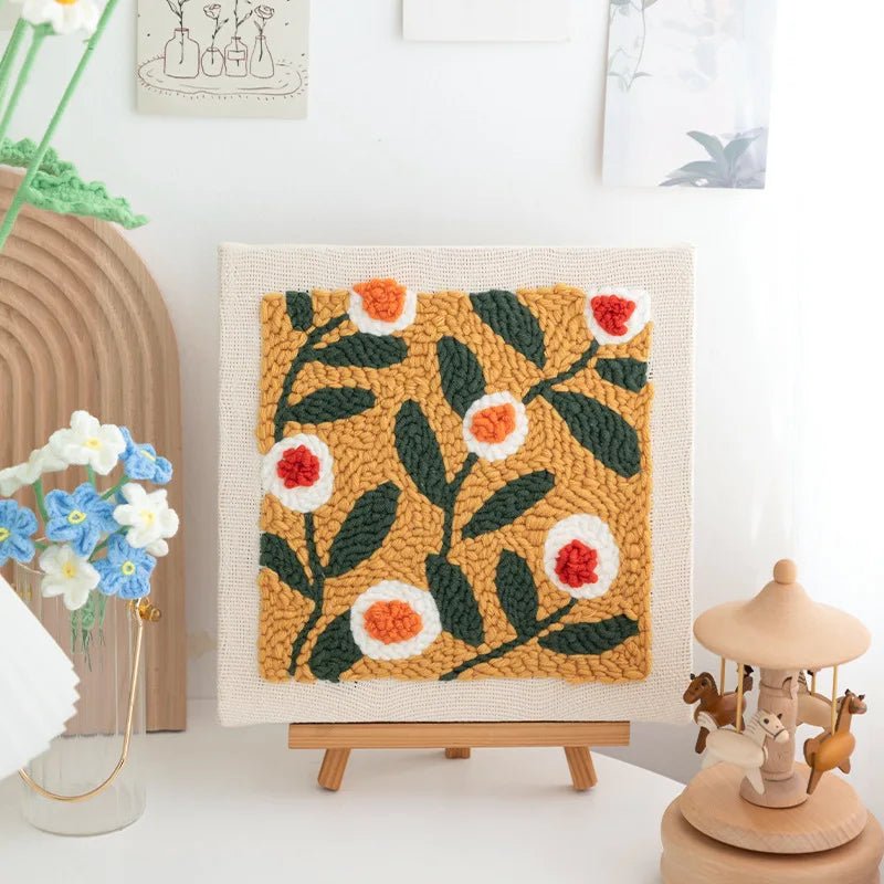 Complete Punch Needle Embroidery Kit For Beginner with Magic Embroidery Punch Needle Yarn Wool Tufting Rug Hooking DIY Craft Set - Premium Embroidery Kits