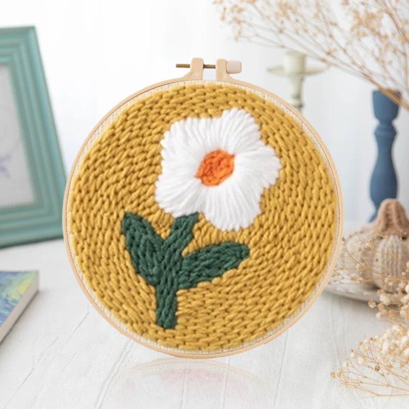 Complete Punch Needle Embroidery Kit For Beginner with Magic Embroidery Punch Needle Yarn Wool Tufting Rug Hooking DIY Craft Set - Premium Embroidery Kits
