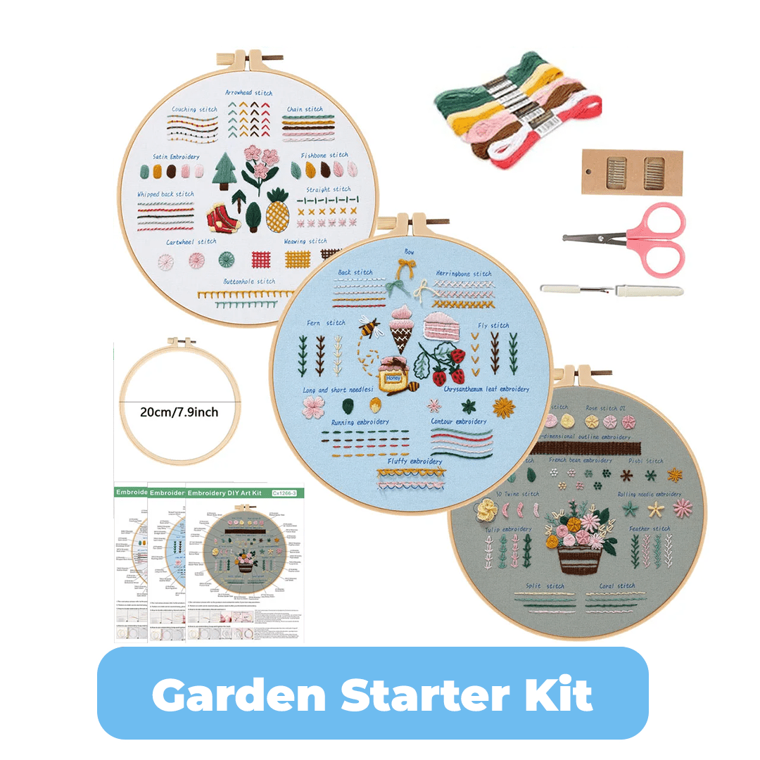 Garden Starter Kit - Premium Embroidery Kits