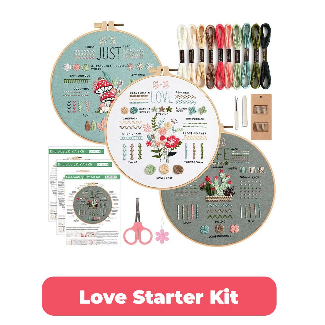 Love Starter Kit - Premium Embroidery Kits