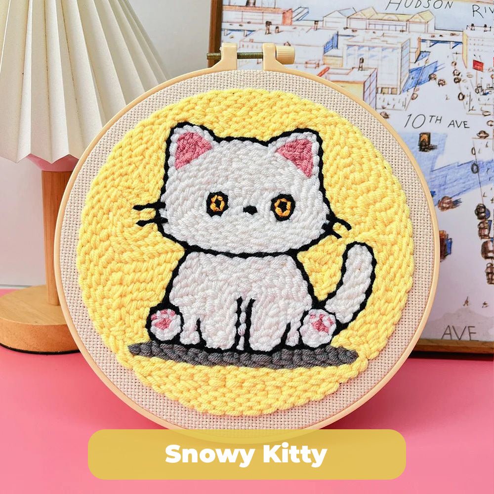 Snowy Kitty - Premium Embroidery Kits